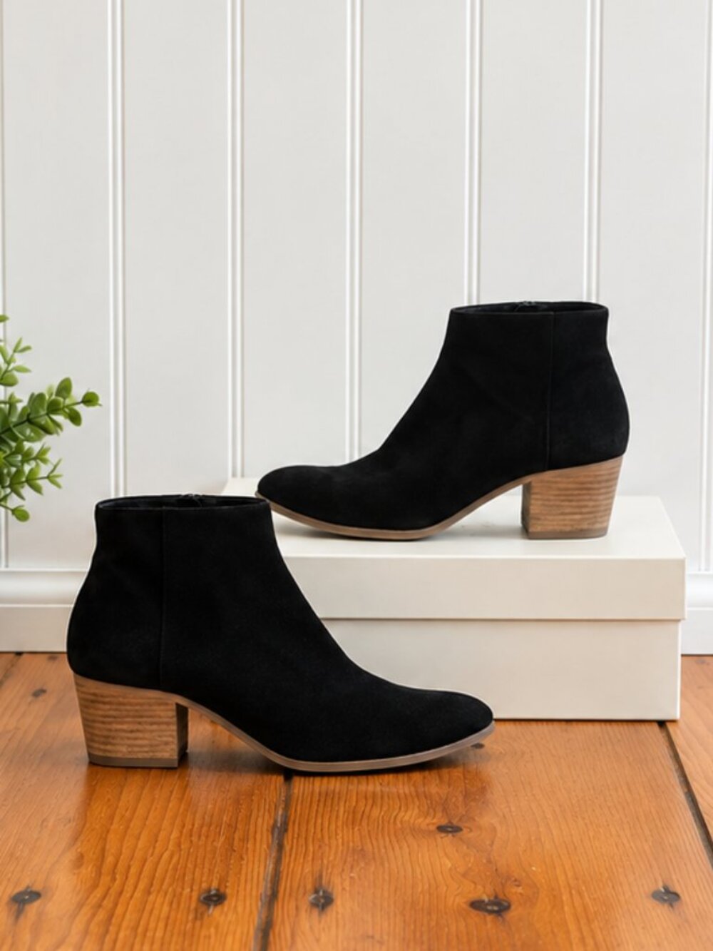 Vince Women's Heeled Black Suede Boots, Size 7